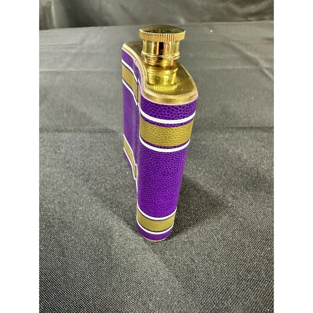Crown Royal Flask Purple & Gold Collectors 6oz Stainless Steel Casual Business